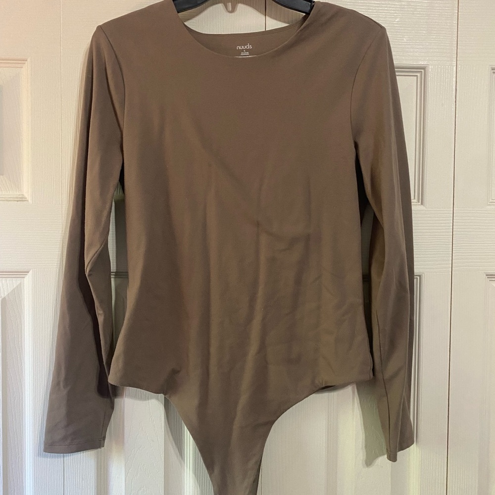 Nude Long Sleeve Bodysuit - Mocha